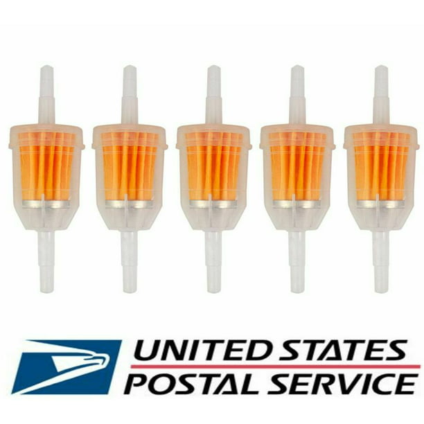 5PCS Motor Inline Gas Oil Fuel Filter Small Engine For 1/4'' 5/16" Line Plastic